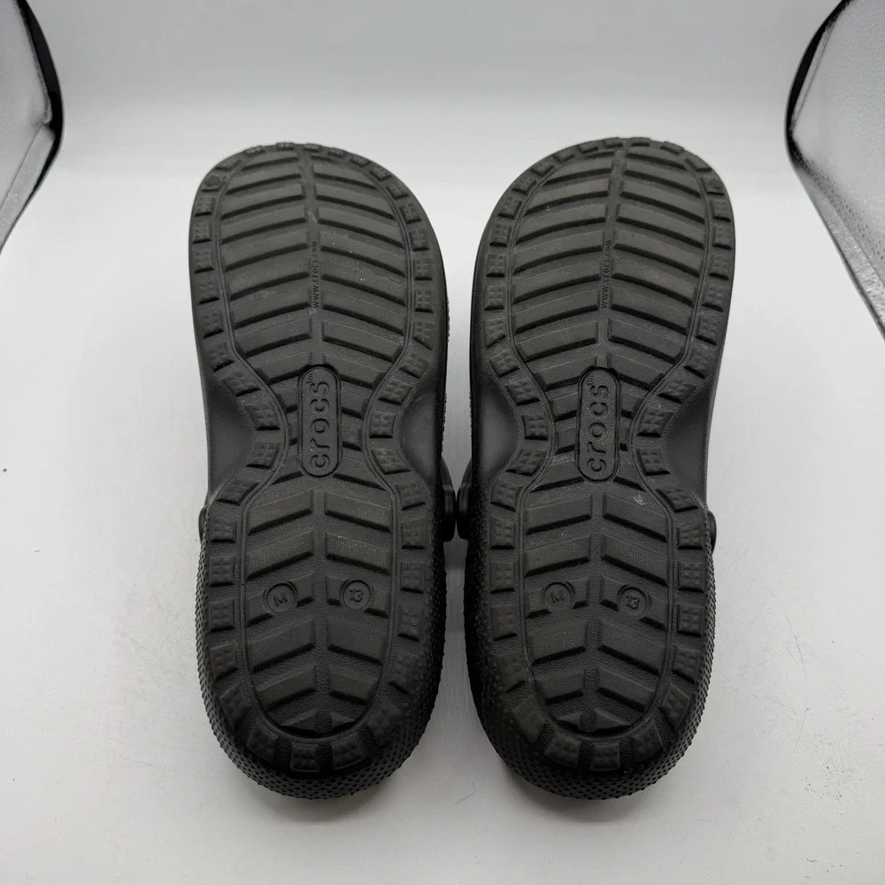Crocs Classic Lined Clogs Mens Sz 13 Black Slip On Shoes Slippers Comfort 203591